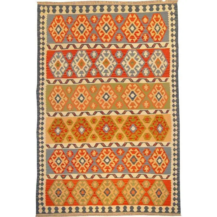One Of The Kind Ardabil Persian Kilim 9'0" x 5'10"